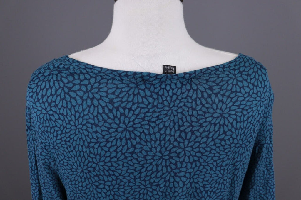 Gudrun Sjoden Blue Floral Oversize Lagenlook Long Sleeve Tunic Dress – Size L