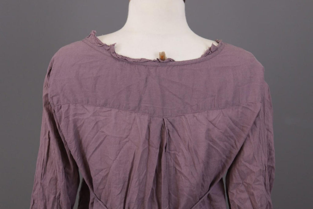 Cop. Copine Shirt Dress Purple Pleated Balloon Sleeve Button Front – Size 40