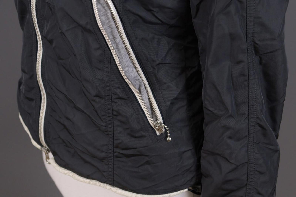 DUVETICA Blue Nylon Lightweight Hooded Full Zip Jacket – Size 46