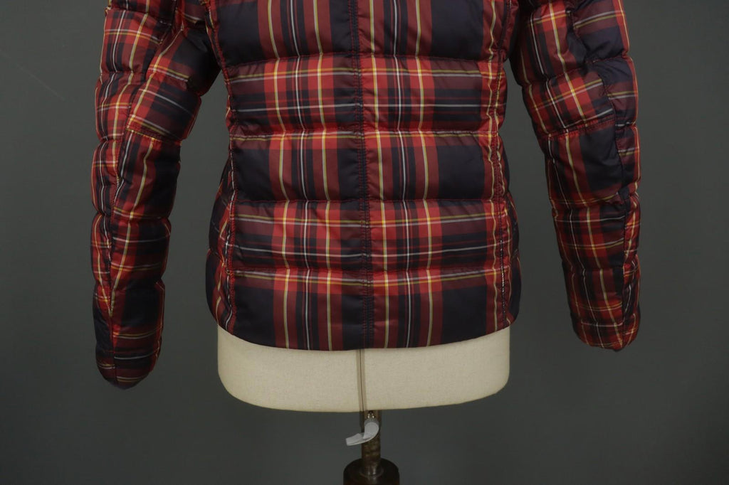NAPAPIJRI Multicolor Plaid Long Sleeve Mock Neck Full Zip Puffer Jacket – Size M
