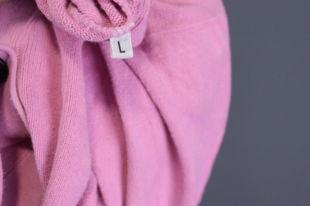 IRIS VON ARNIM Pink Viscose Long Sleeve Button Front Cardigan Sweater – Size L