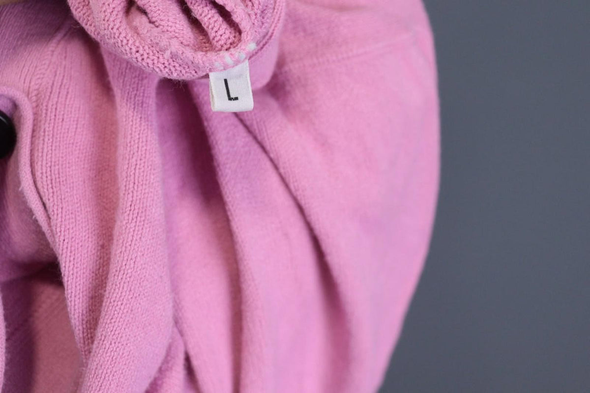 IRIS VON ARNIM Pink Viscose Long Sleeve Button Front Cardigan Sweater – Size L
