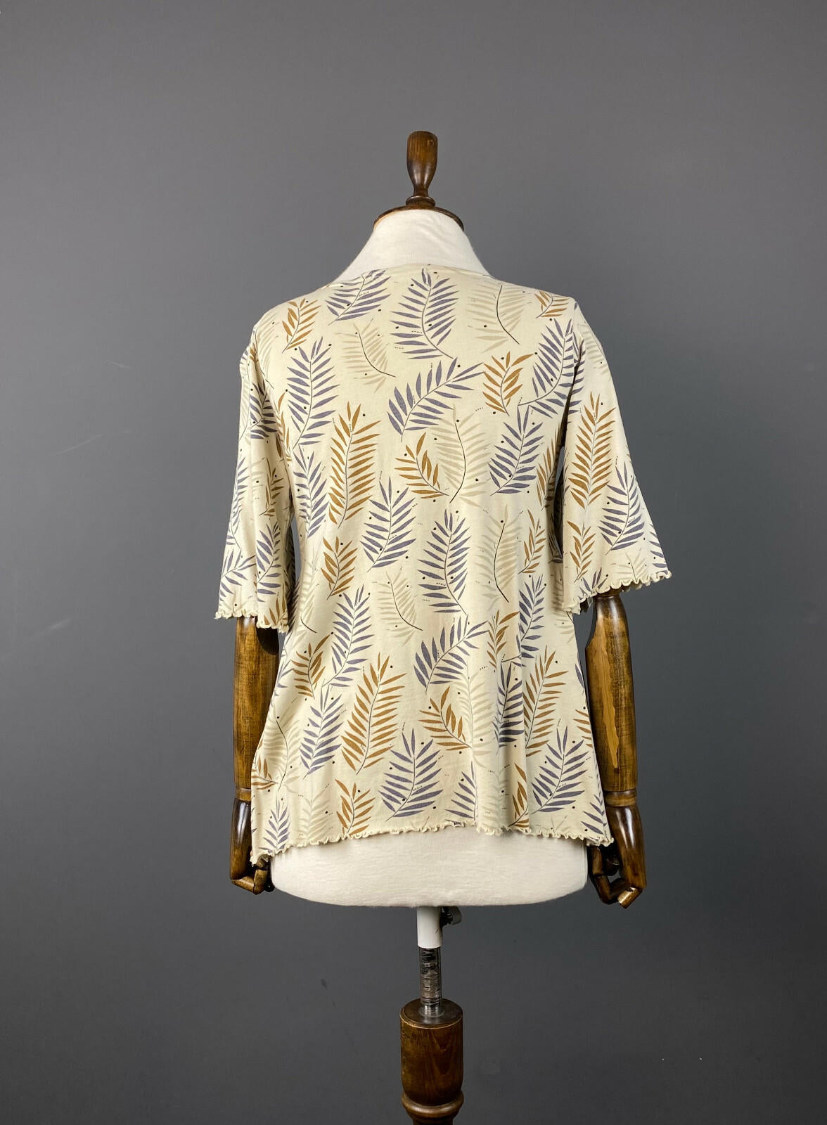 GUDRUN SJODEN Beige Bamboo Pullover 3/4 Sleeve Top Blouse Shirt – Size S