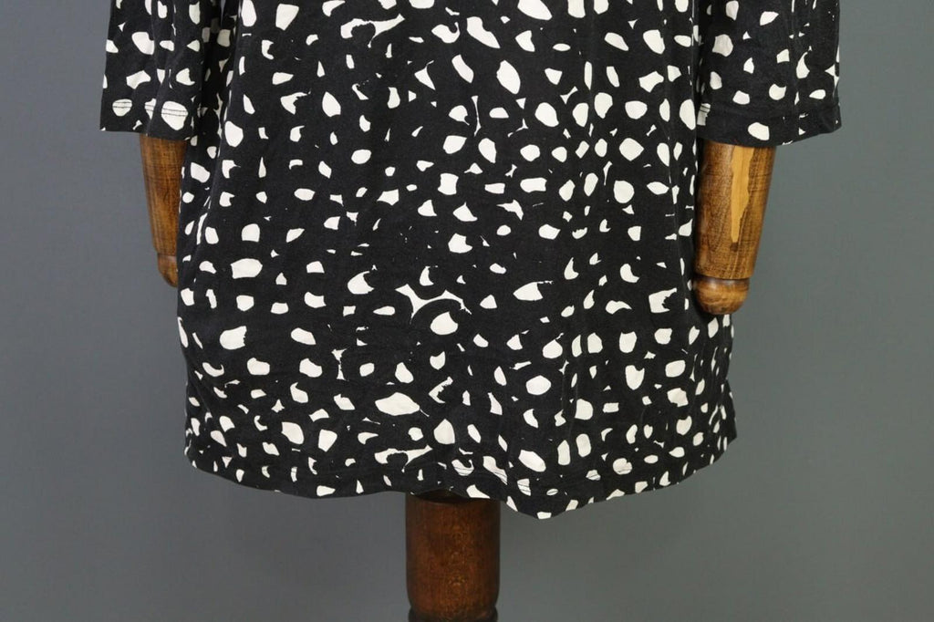 MARIMEKKO Black Printed A-Line Relaxed 3/4 Sleeve Tunic Dress – Size S