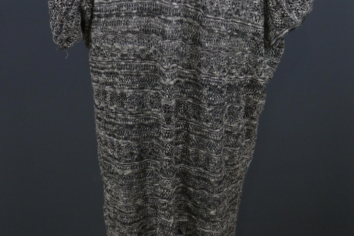 TRANSIT PAR SUCH Black White Deep V-Neck Open Front Long Cardigan – Size 2