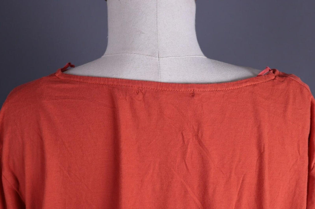GUDRUN SJODEN Orange Lagenlook Relaxed Long Sleeve Blouson – Size XL
