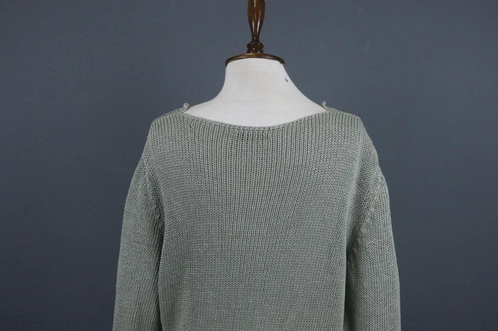 ANNETTE GORTZ Green Deep V-Neck Knit Pullover Sweater – Size XL