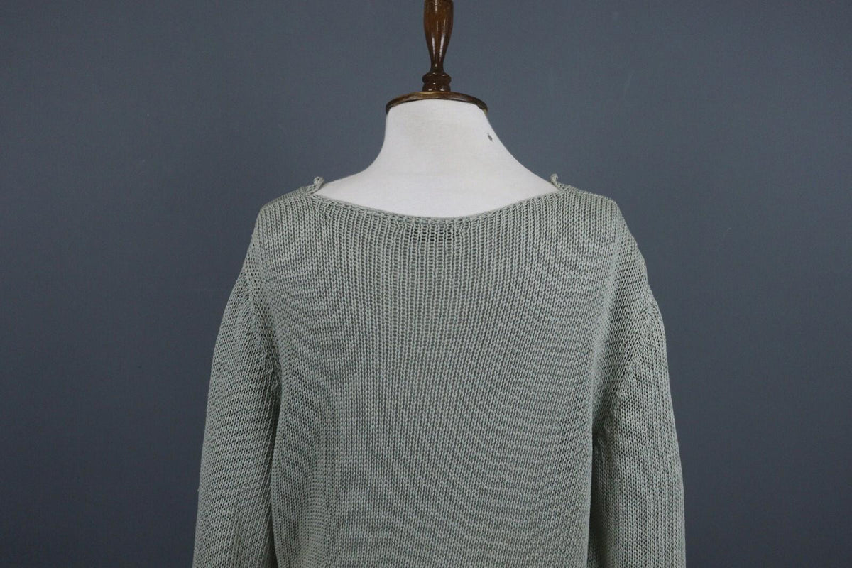 ANNETTE GORTZ Green Deep V-Neck Knit Pullover Sweater – Size XL