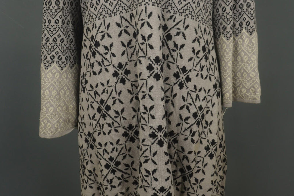 GUDRUN SJODEN Multi Floral 100% Cotton Knitted Square Neck Sweater Dress – Size XL