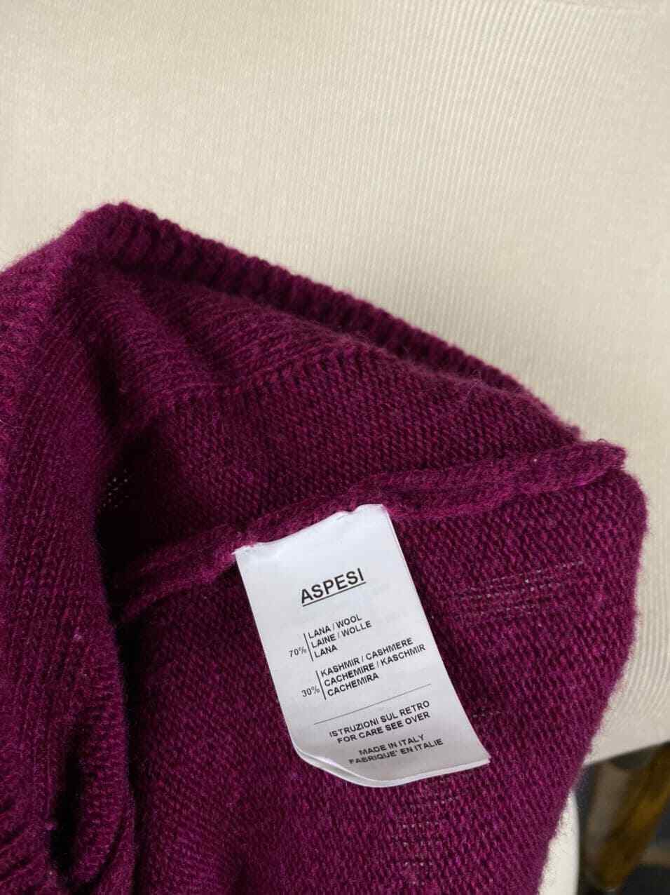 Aspesi Pink 70% Wool 30% Cashmere V-Neck Cardigan Sweater – Women's M