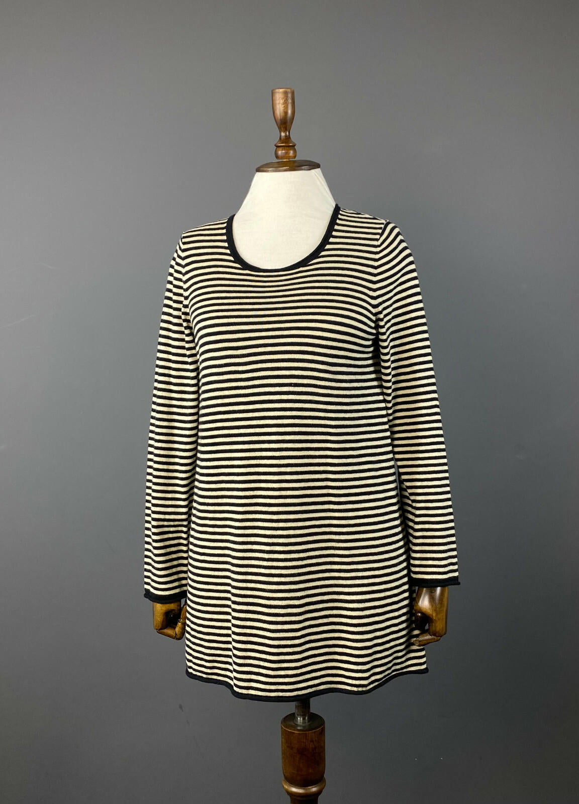 GUDRUN SJODEN Striped Wool Long Sleeve Top Tunic – Size S