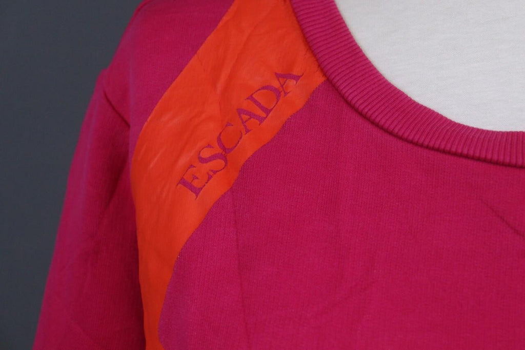 ESCADA Sport Red Cotton Ribbed Cuff & Hem Crew Neck Long Sleeve Sweater – Size M – Used