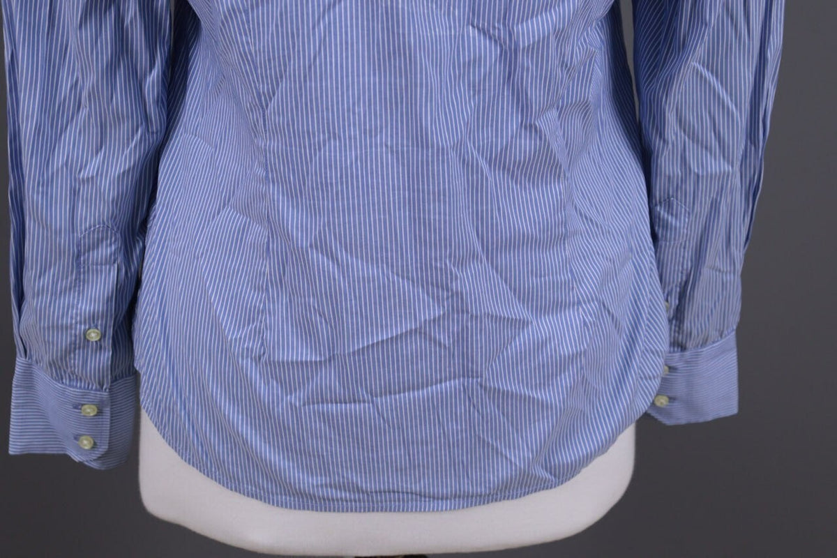 La Martina Blue Pinstripe Long Sleeve Blouse Shirt – Size M – Used