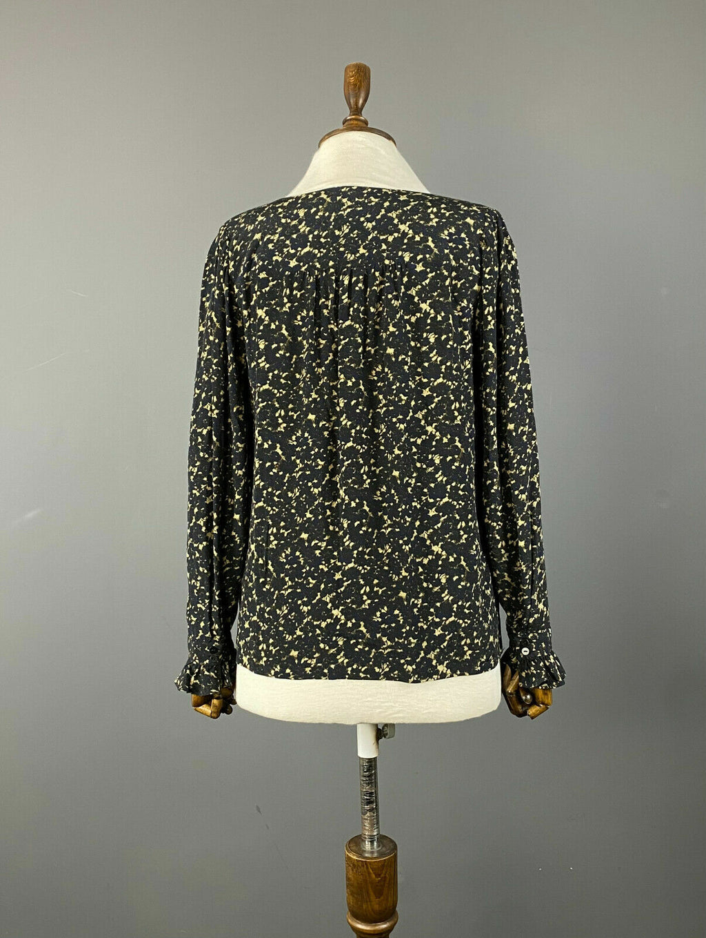 BA&SH Viscose Top in Bleu Nuit Long Sleeve Blouse – Women's 0
