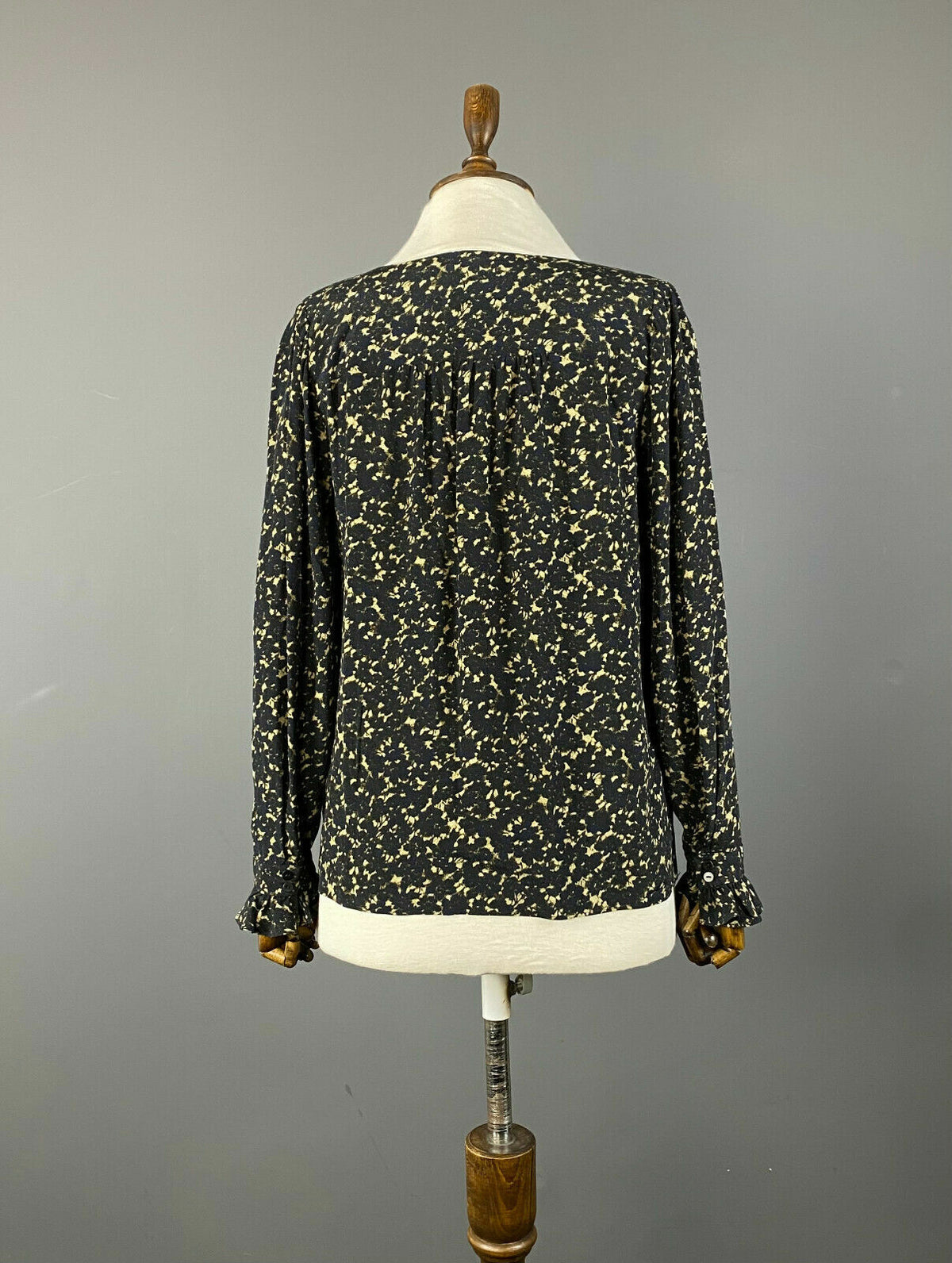 BA&SH Viscose Top in Bleu Nuit Long Sleeve Blouse – Women's 0