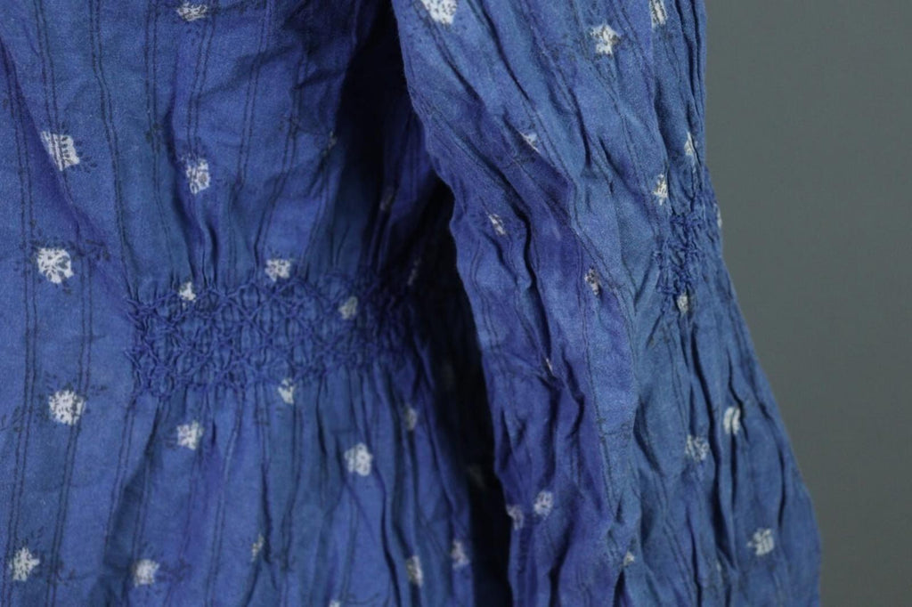 GUDRUN SJODEN Blue Floral Button Up Long Sleeve Top Shirt – Size S