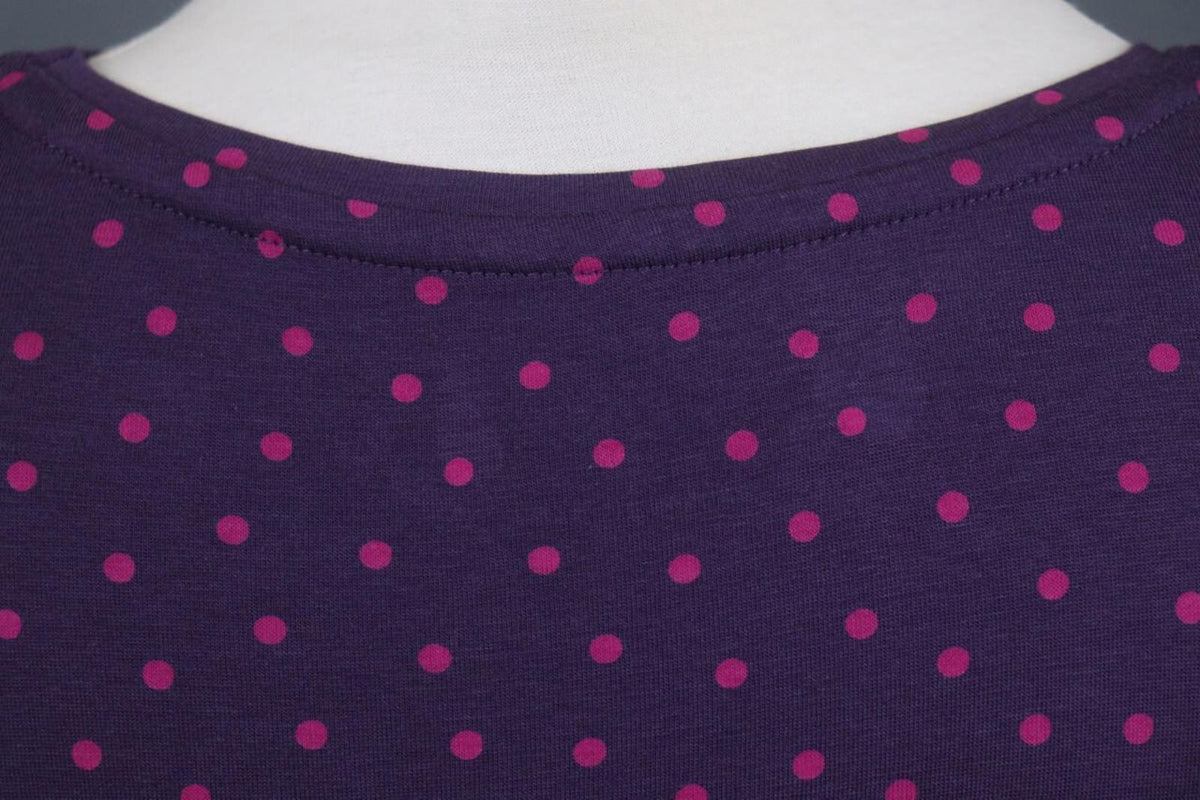 GUDRUN SJODEN Purple Polka Dot Modal Crew Neck Long Sleeve Blouse Top – Size S