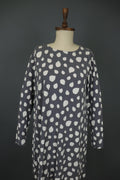 MARIMEKKO Gray White Polka Dot Viscose Long Sleeve Pullover Shift Dress – Size M