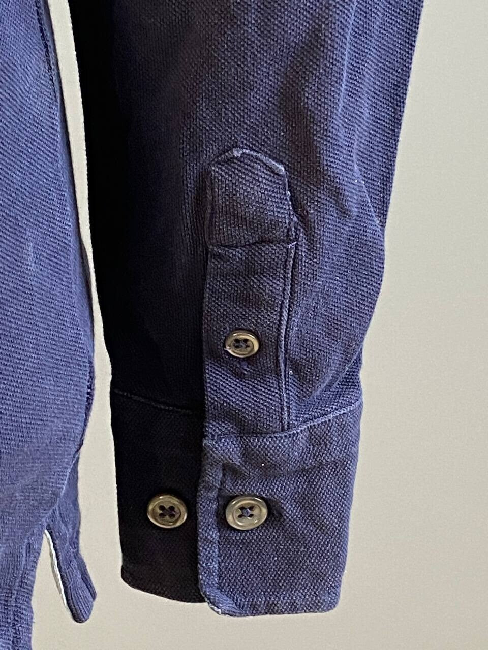 Hackett London Blue #1 Elbow Patches Long Sleeve Rugby Polo Shirt – Size XS – Used