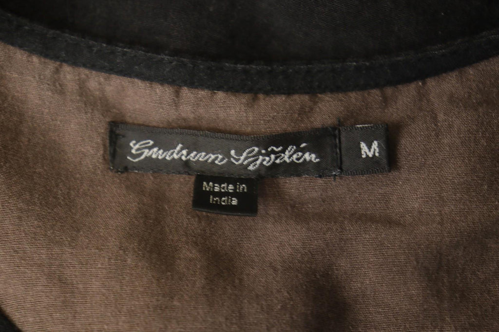 GUDRUN SJODEN Black Casual Long Sleeve Round Neck Button Front Shirt Top – Size M