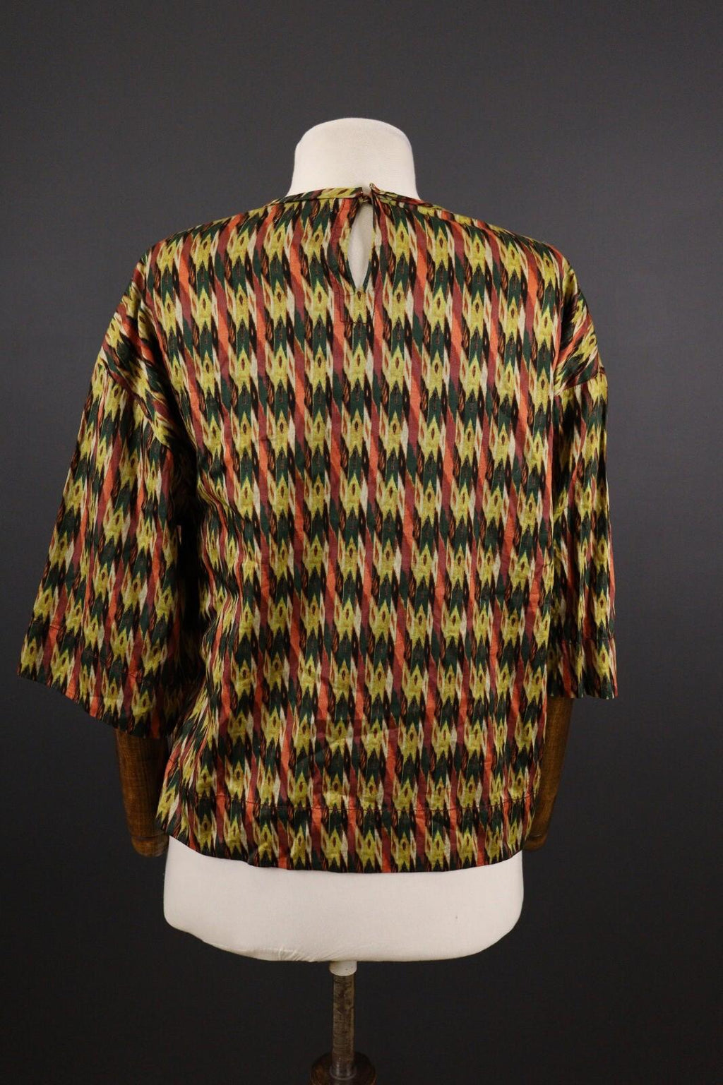 ISABEL MARANT ETOILE Multicolor Abstract Long Sleeve Blouson Top Shirt – Size 38