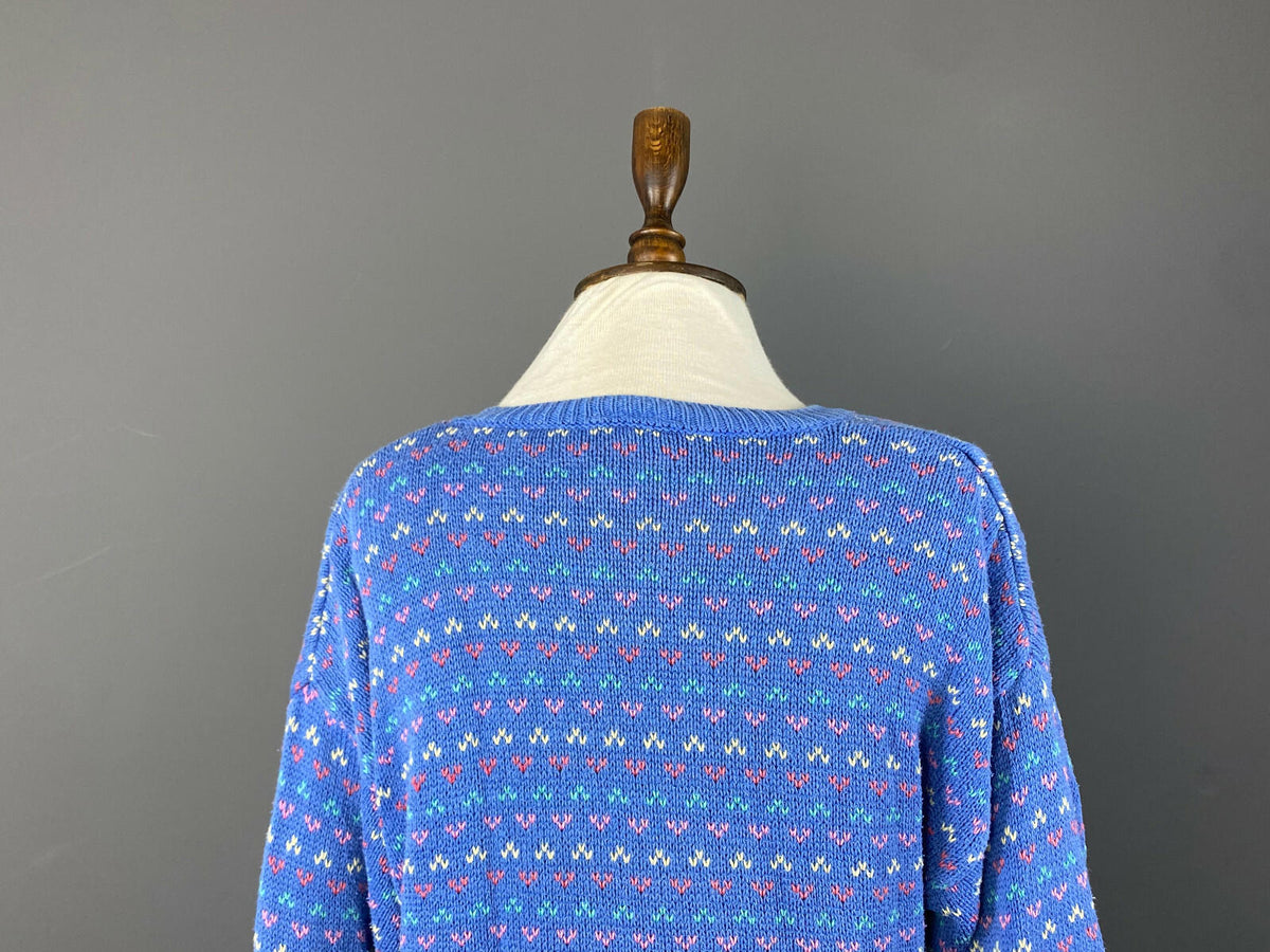 LAURA ASHLEY Multicolor Lagenlook Striped Knit 100% Cotton Sweater – Size M
