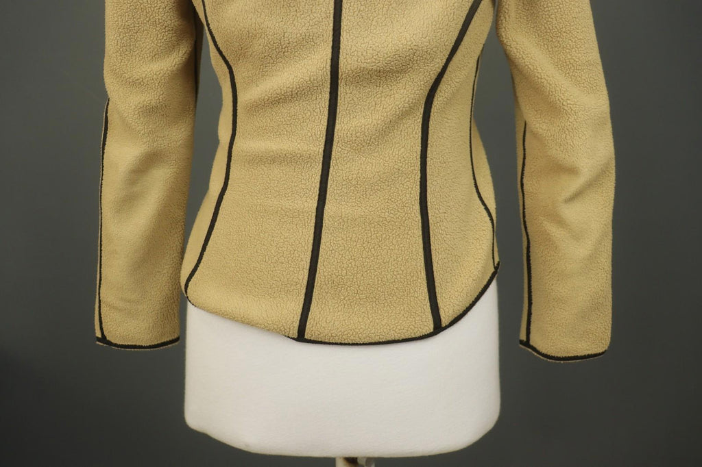 FRAUENSCHUH Tan Long Sleeve Mock Neck Athletic Full Zip Fleece Jacket – Size S