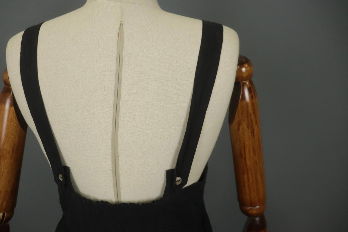 GUDRUN SJODEN Black 100% Cotton Sleeveless Square Neck Backless Tank Dress Sz S