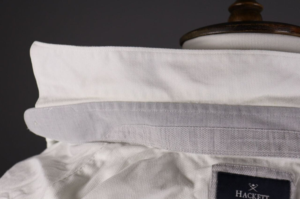Hackett London Slim Fit White Luxury Long Sleeve Button Down Shirt – Size S