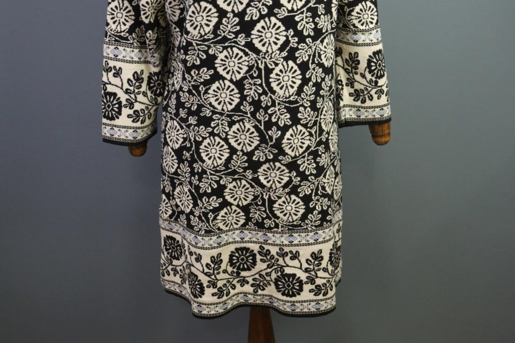 GUDRUN SJODEN Multicolor Floral Cotton Crew Neck Long Sleeve Sheath Dress – Size S