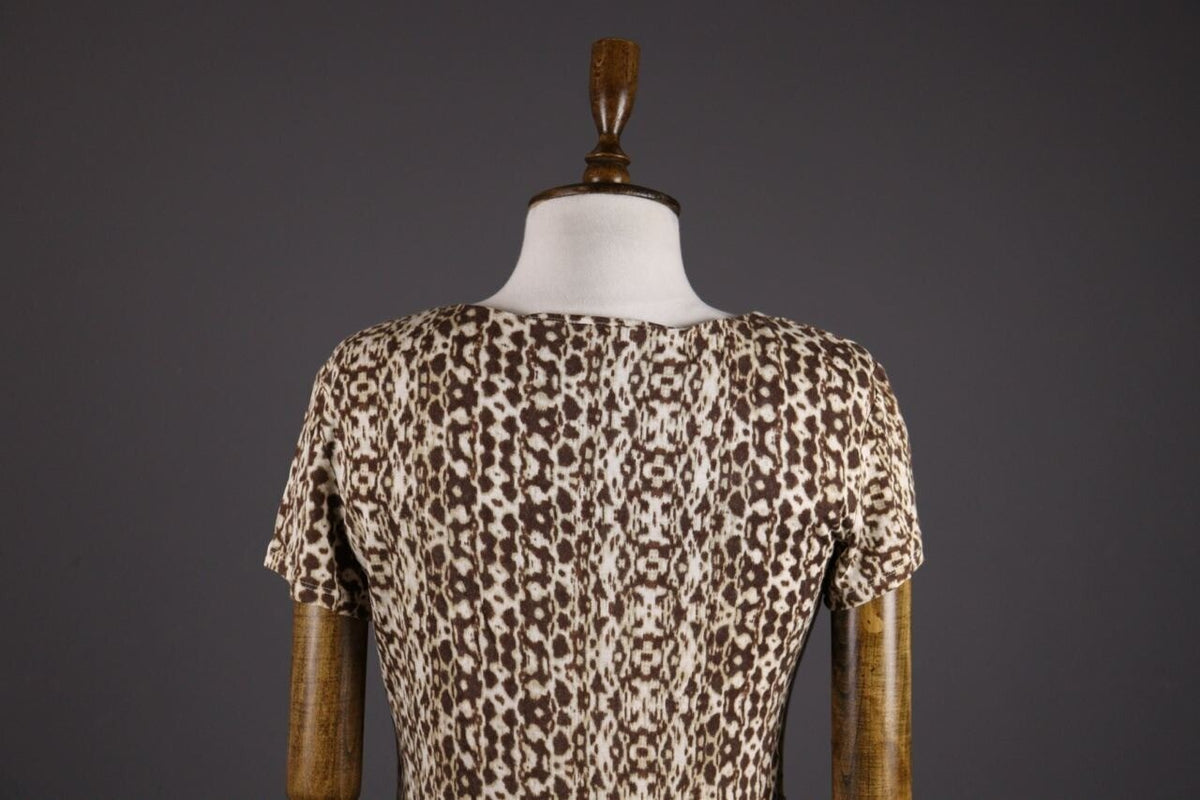 Weekend Max Mara Multicolor Leopard Print A-Line Sheath Midi Dress – Size L