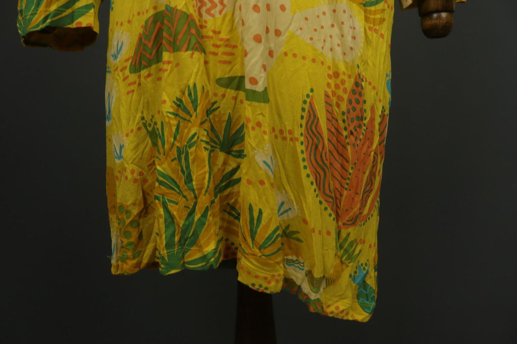 GUDRUN SJODEN Multicolor Floral 100% Modal Round Neck Pullover Shift Dress Sz M