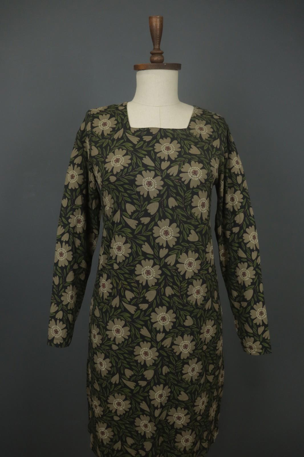 Gudrun Sjoden Shift Dress Multicolor Floral Pullover Long Sleeve – Size S / M