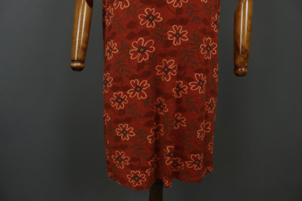 GUDRUN SJODEN Red Floral Crew Neck Long Sleeve Pullover Shift Dress – Size M