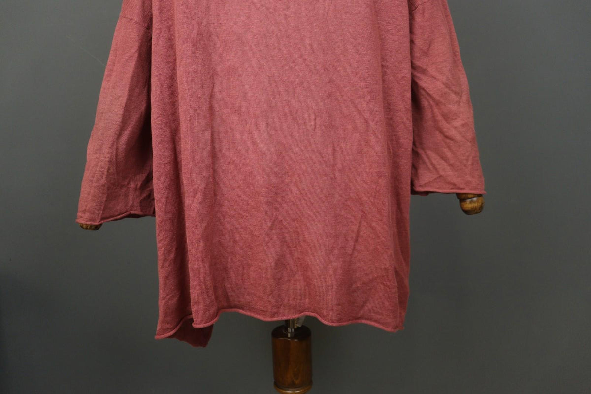 GUDRUN SJÖDEN Marron 100% Linen Knit Long Sleeve Pullover Sweater Dress – Size XL