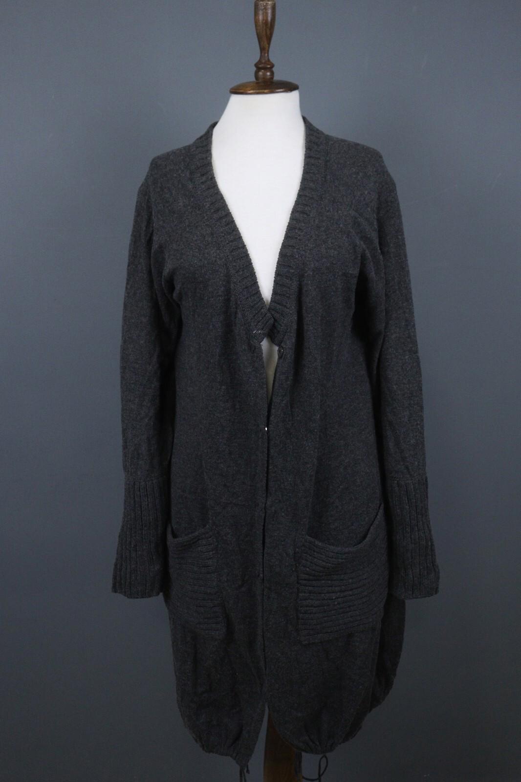 GUDRUN SJODEN Gray Long Sleeve Lagenlook Knit Cardigan Sweater – Size M