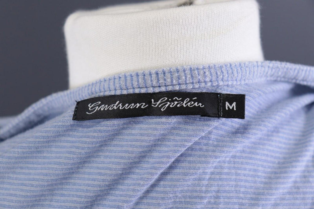 GUDRUN SJODEN Blue Short Sleeve Lightweight Lagenlook Relaxed Tunic Top – Size M – Used