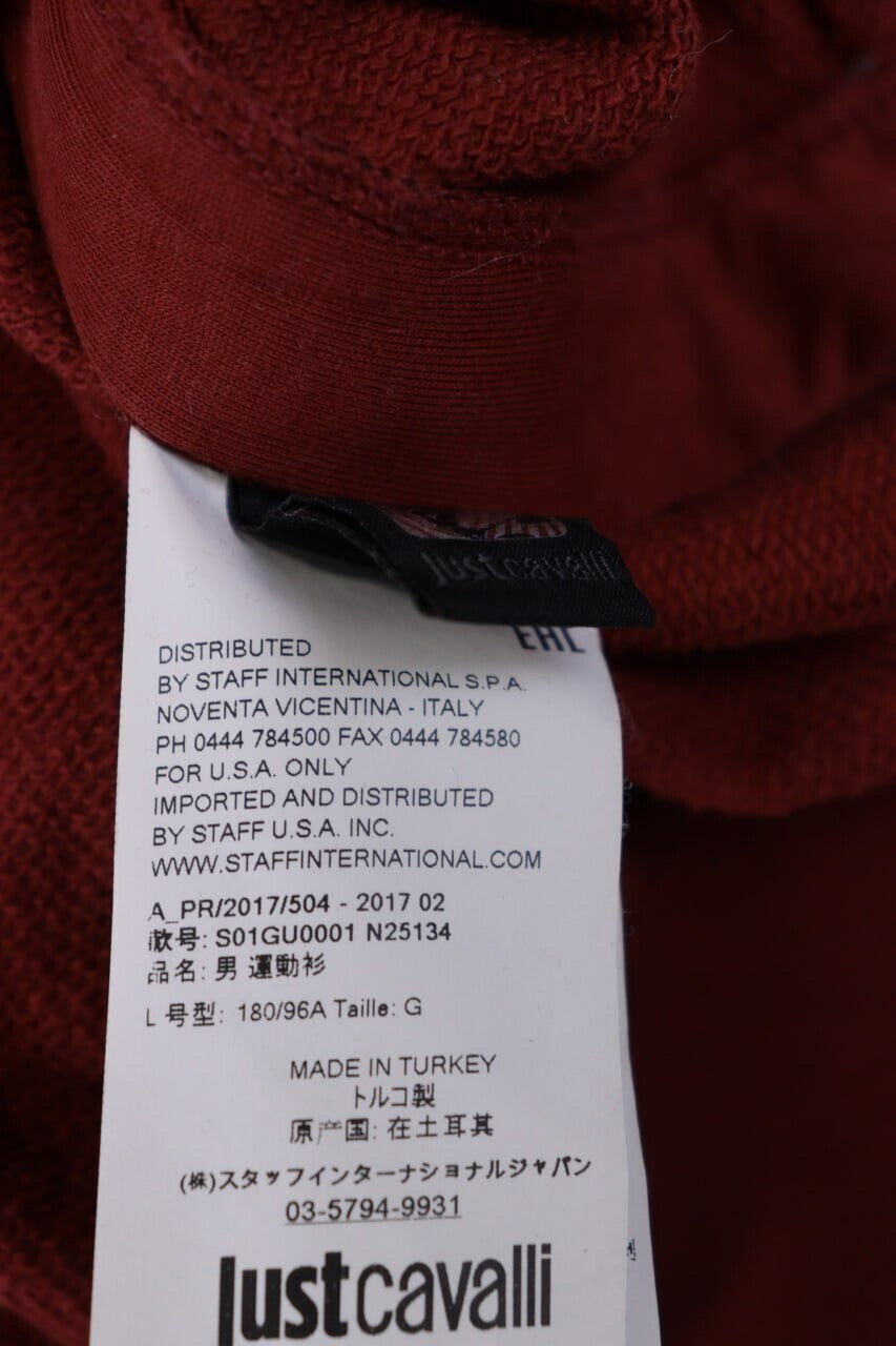 Just Cavalli Red Floral Crew Neck Sweatshirt Jumper Sweater – Size L