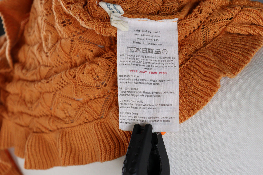 Odd Molly Cotton Long Sleeve Crochet Mesh Sweater – Women's 0