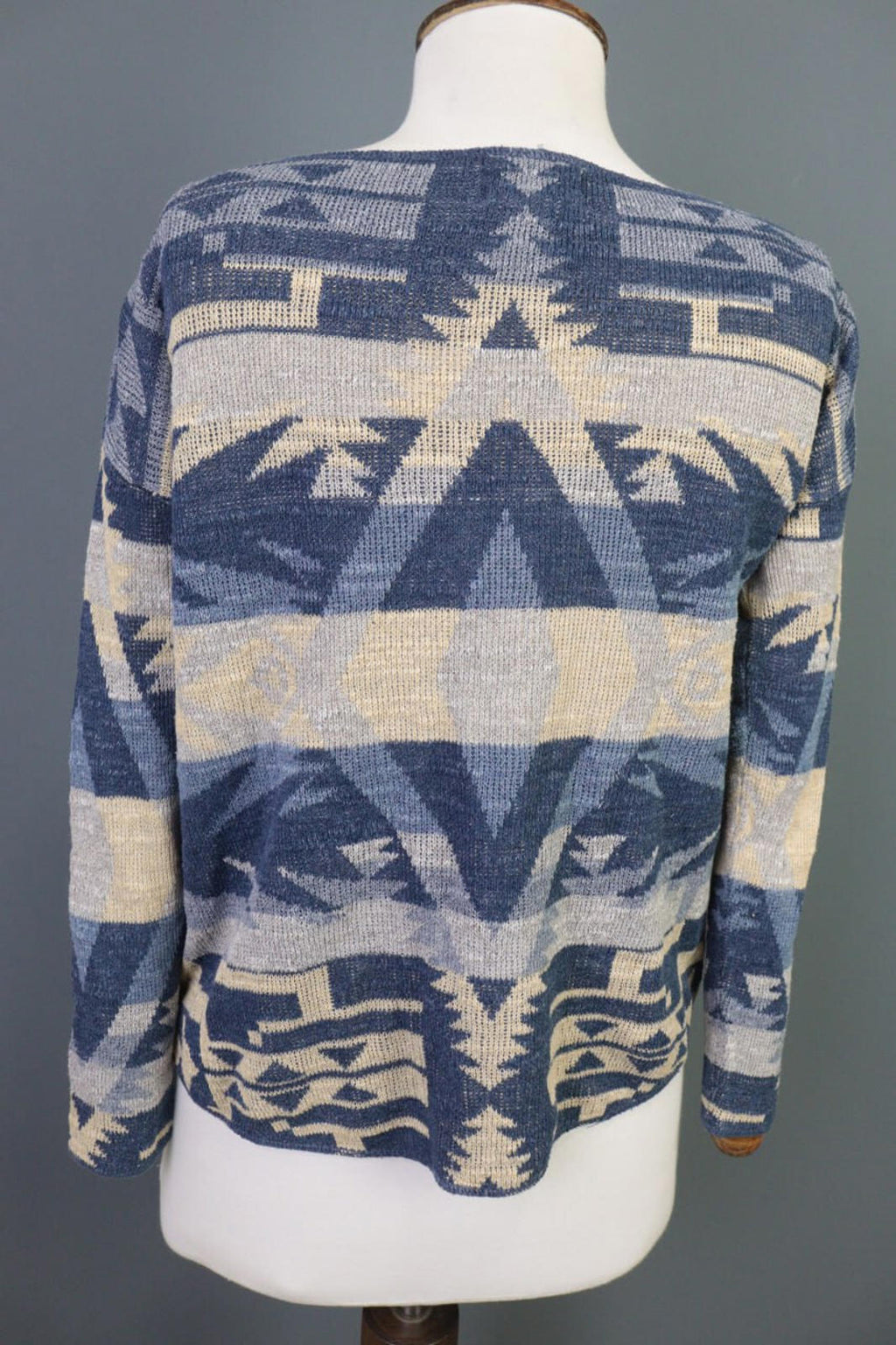 DENIM&SUPPLY RALPH LAUREN Blue Aztec Print Knit Sweater – Size XS