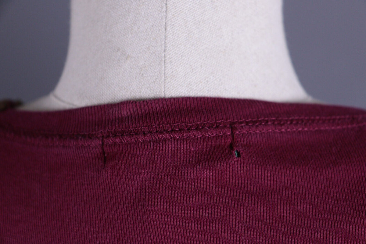 Lauren Jeans Co. Ralph Lauren Burgundy Elbow Patches Long Sleeve Top Shirt Sz M