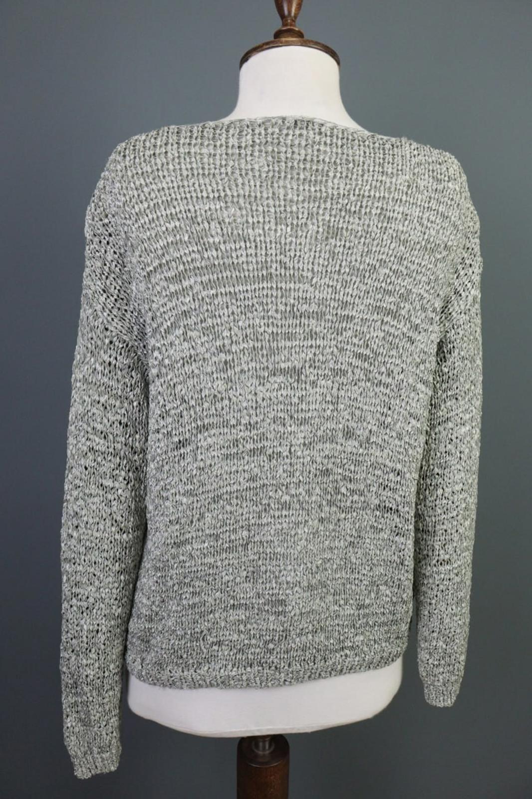 ANNETTE GORTZ Gray Open Knit Crew Neck Knit Sweater – Size M