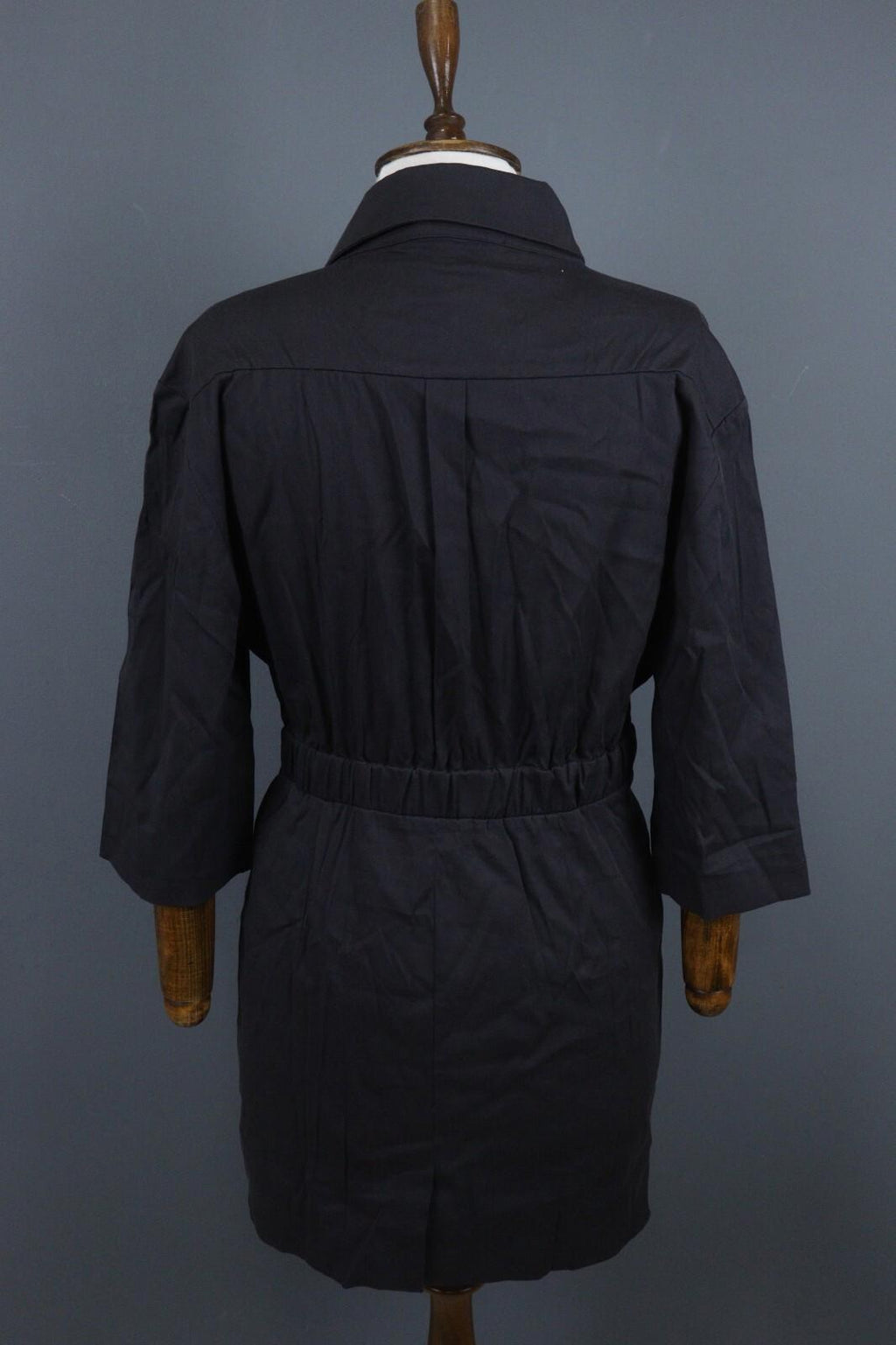 BA&SH Robe Sam Lady Dress Carbnone Collared Waist Belted Shirt Dress – Size 2