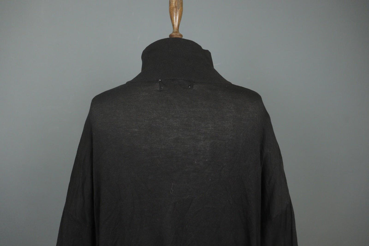 RUNDHOLZ Black 100& Cotton Long Sleeve Mock Neck Pullover Tunic Top – Size L
