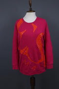 ESCADA Sport Red Cotton Ribbed Cuff & Hem Crew Neck Long Sleeve Sweater – Size M – Used
