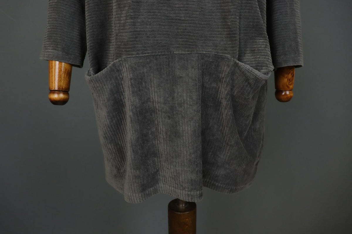 GUDRUN SJODEN Gray Cotton Long Sleeve Crew Neck Pullover Sweater – Size M