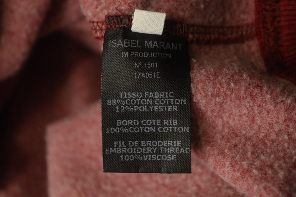 ISABEL MARANT ÉTOILE Burgundy Fleece Lined Crew Neck Pullover Sweatshirt – Size 38