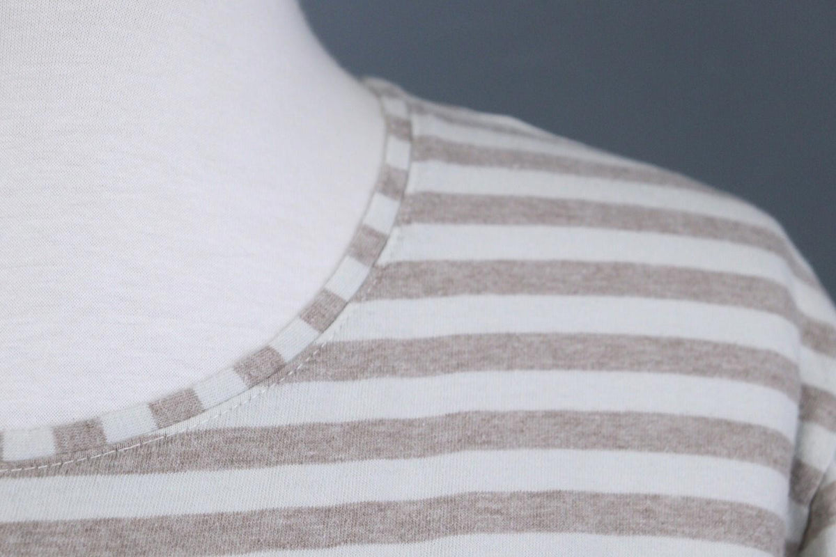GUDRUN SJODEN Gray White Long Sleeve Stretch Blouse Top – Size L