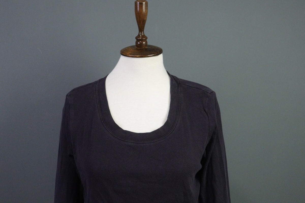 OSKA Blue Long Sleeve Round Neck Top Shirt Blouse – Size 2