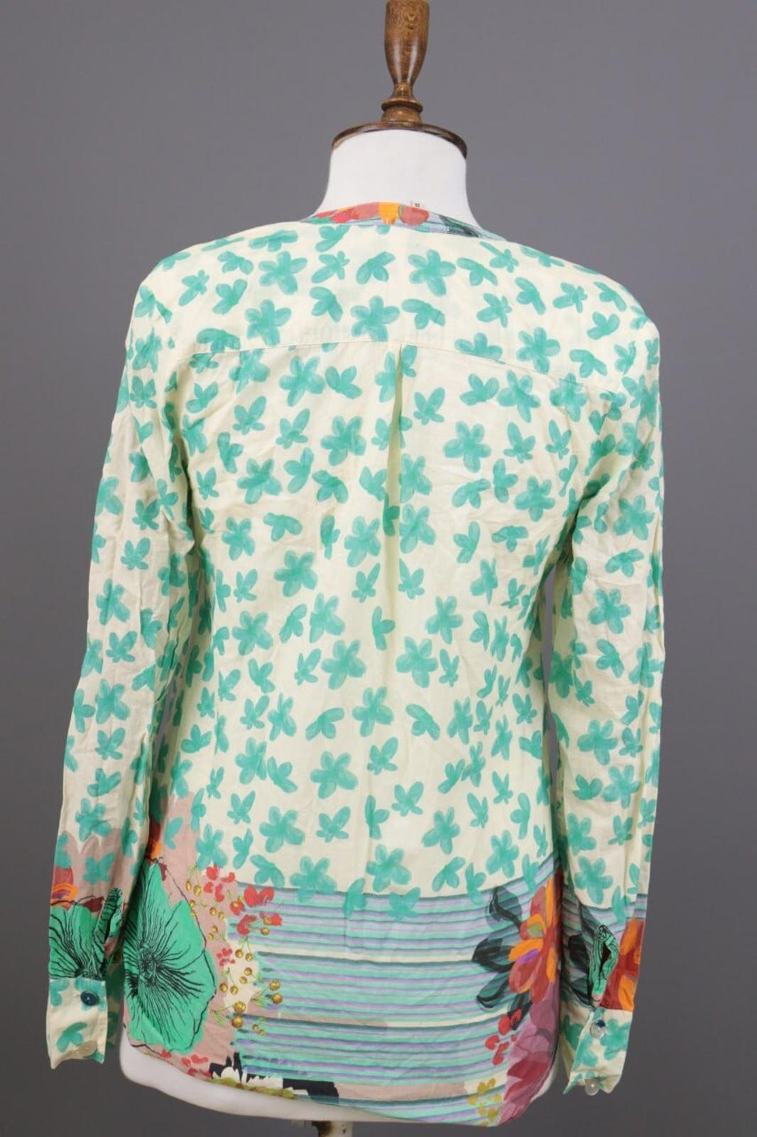 IVKO Green Floral Henley Lightweight Summer Blouse Shirt – Size 36